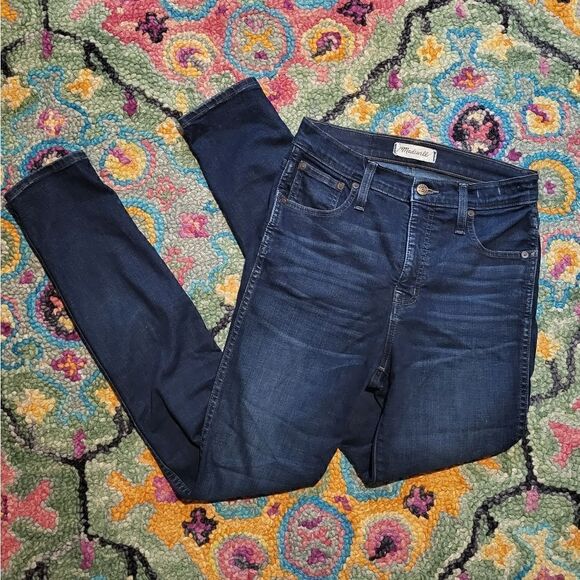 Madewell 10" High Rise Skinny Jeans Hayes Wash Blue Women's 26 - Picture 4 of 9